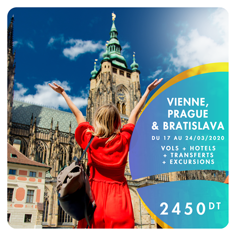 mytunisie's tweet photo. Voyage Vienne Prague &amp; Bratislava du 17 au 24 Mars 2020 - 
Vacances Mars 2020 - 07 Nuits / 08 Jours à 2450 dt (possible par facilité) 
Pour réserver en ligne ➡ https://t.co/B3IRtPBmEl
Info 94 686 940 / 71 798 644 💻 https://t.co/iELCeLmDgt https://t.co/OfHoakuDul