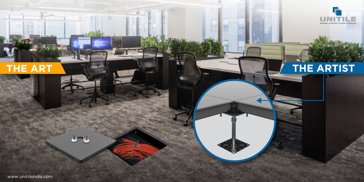 UnitileIndia's tweet photo. With over 25 years of experience, Unitile have been industry pacesetters in manufacturing #TheArtist - raised access floor system and executing #TheArt of modernized workspaces and data centers around the globe. #officespaces #raisedaccessfloors #UnitileIndia https://t.co/QcodTwmavj