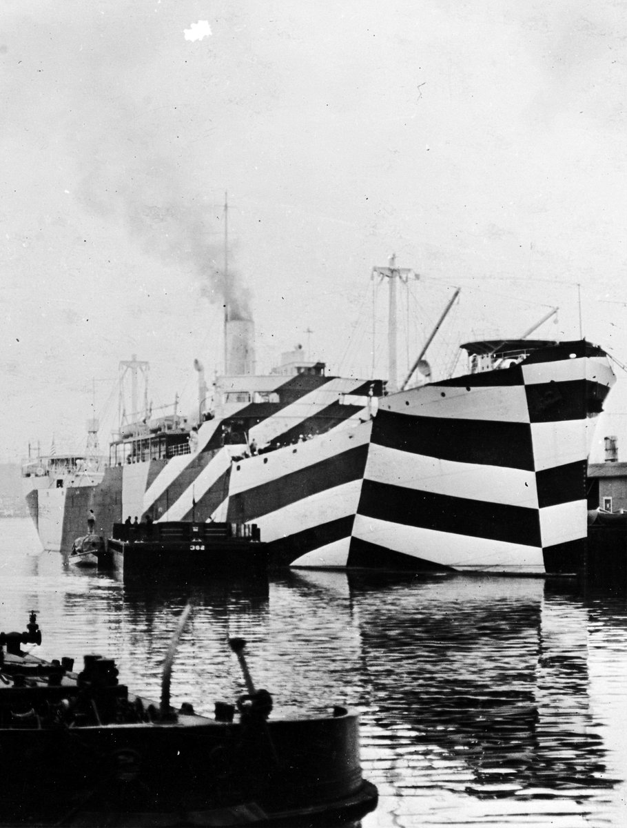 Ships painted with bold stripes