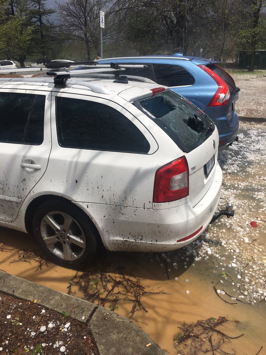 a__whiting's tweet photo. @nrmainsurance has a add on tv saying there are here 24hrs a day to help for the recent #hailstorm #canberra. Except I have not heard anything from them. I have one car which is completely destroyed so I am stuck on the bike. https://t.co/WdtBNWKohX