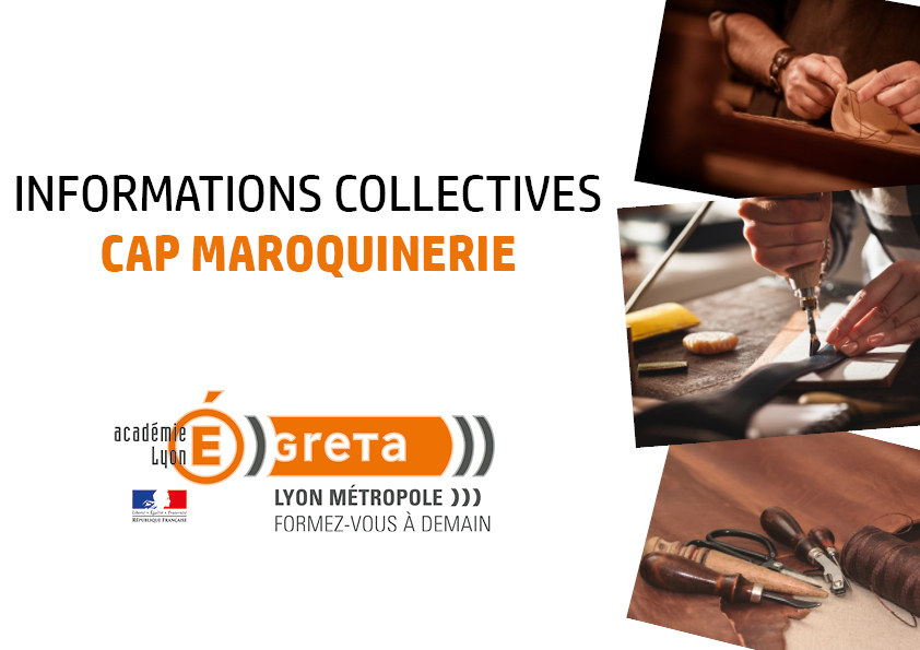 📢 SAVE THE DATE  📢

Intéressé(e) par le CAP Maroquinerie ?

Le GRETA Lyon Métropole vous propose 2️ informations collectives : 

📌Lundi 27 Février à 10H
📌Lundi 16 Mars à 14H

Contactez nous 😁
04 78 78 84 84