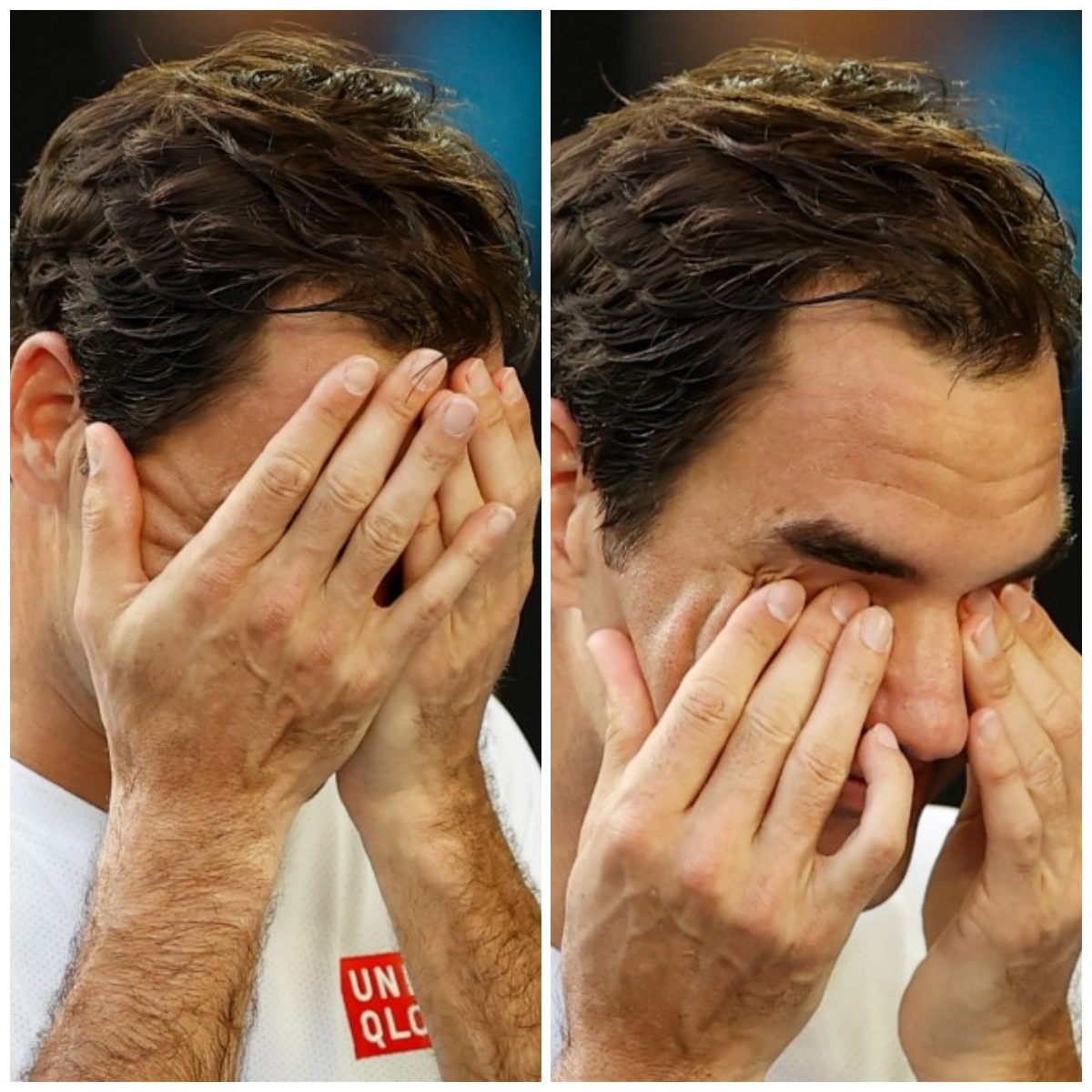 SC_ESPN's tweet photo. Lágrimas de grandeza: la emoción de Federer luego de avanzar a una nueva semifinal de #AUSTRALIAxESPN con 38 años. Una leyenda viviente... https://t.co/ZiGTJ2bYJt