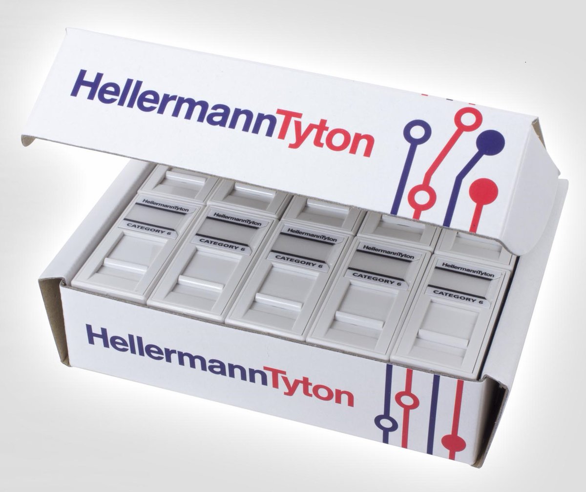 For well over 15 years <a href="/HT_Connectivity/">HellermannTyton Connectivity</a> have not supplied data outlets in individual bags, instead these are supplied in bulk packaging using recyclable cardboard boxes which significantly reduces waste and single use plastic. We take our environmental responsibilities seriously.