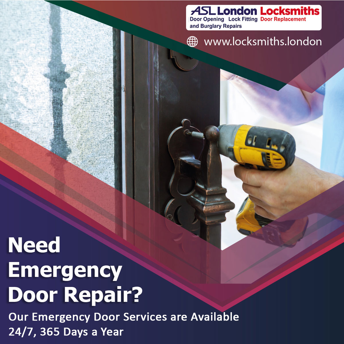 Need Emergency Door Repair? Our Emergency Door Services are Available 24/7, 365 Days a Year 
bit.ly/2RBCzPL
#emergencydoorrepair
#24hourlocksmithlondon