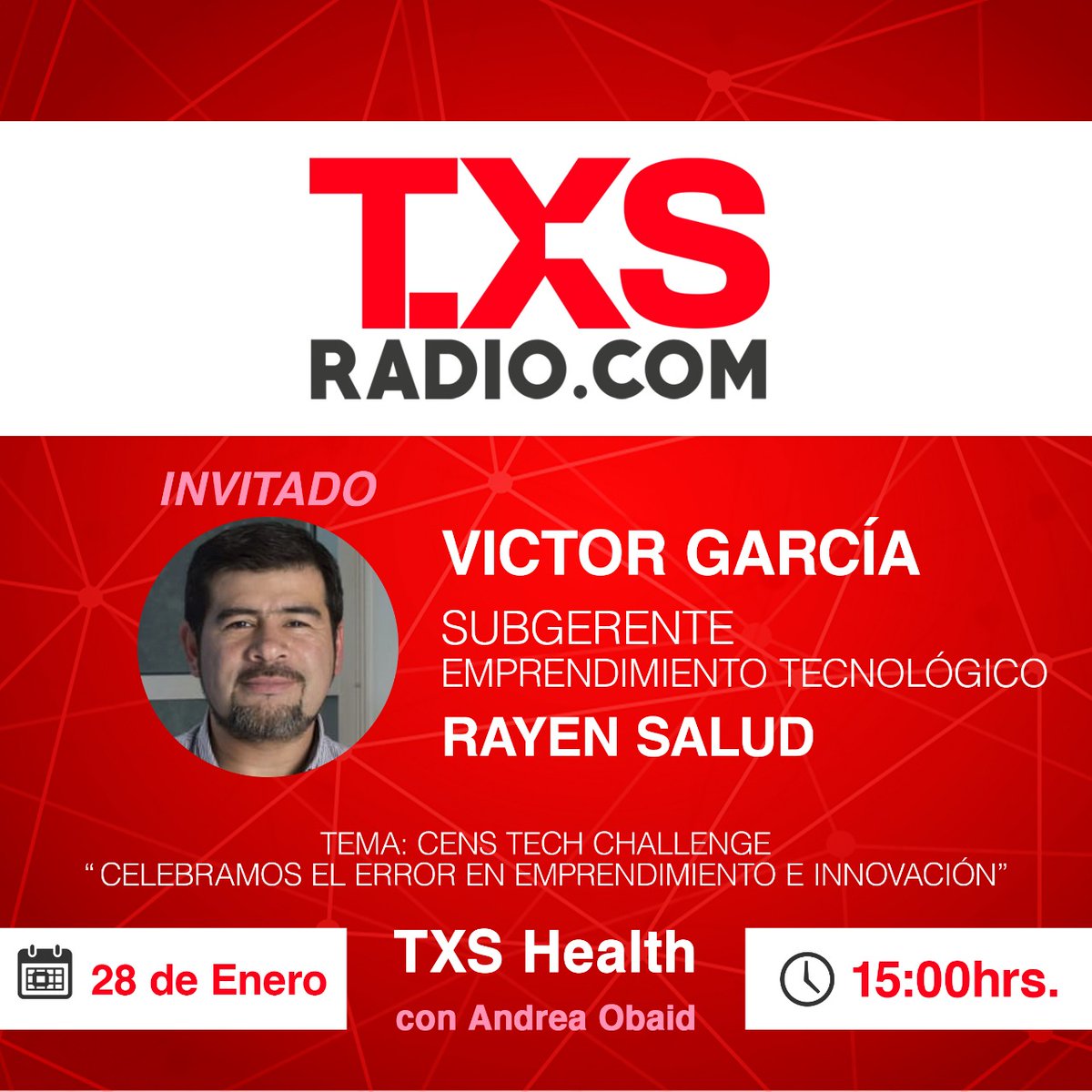 Turck_182's tweet photo. Hoy a las 15:00 hrs. un nuevo capítulo de #TXSHealth, junto a @AndreaObaid, en @txsradio, para hablar de emprendimiento e innovación en Salud Digital junto a mis amigos @biercoff y Angel Cornejo, co-Founder de @healthchainhq e #Innuvo
No se lo pierdan!!!
#RayenLab @Rayen_Salud https://t.co/9B36ADYMd7