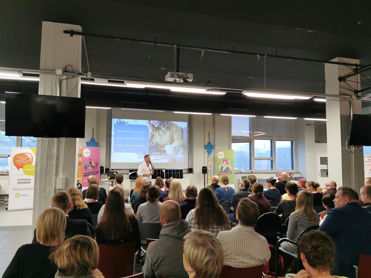 HannuHynonen's tweet photo. Alkamassa korkeakoulutettujen työnhakupäivä. #korkeakoulutettujentyönhakupäivä #työnhaku #trestart https://t.co/DQRRAXVu6X