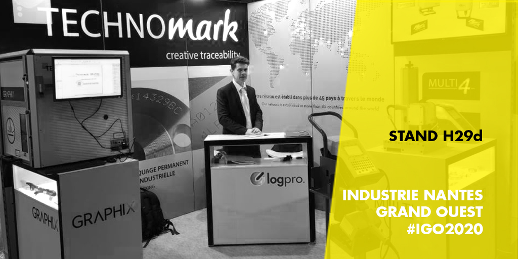 Technomarkgroup's tweet photo. 🏁#IGO2020 C'est partiiii ! Let's gooo ! @IndustrieNantes #marquageindustriel #micropercussion #laser https://t.co/KGRxzQOVMR