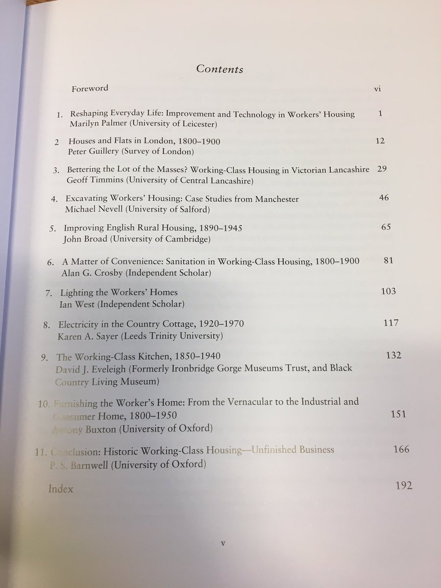 Contents page of ‘Working Class Housing’