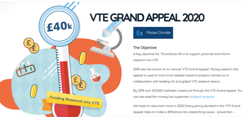 ThrombosisUK's tweet photo. Thrombosis UK #VTE #GrandAppeal is helping to support research into #thrombosis https://t.co/FZvsmQyQ1k With your help we can help #PreventProtectInform #DVT #PE #bloodclots https://t.co/WBerfOCTNn