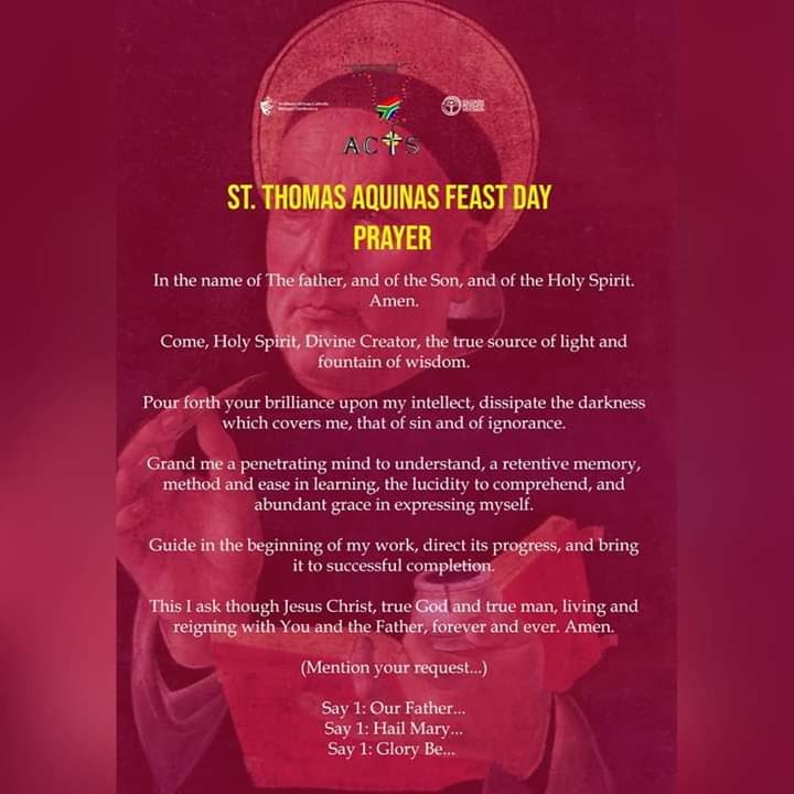 acts_easterncap's tweet photo. The feast of St Thomas Aquinas, the patron saint of ACTS

St Thomas Aquinas pray for us. 🙏🏾

#ACTSPatronSaint #StThomasAquinasNovena #HomeAwayFromHome #LiturgyOffice #CatholicsOnCampus #HappyFeastDay https://t.co/QRRynFleyh