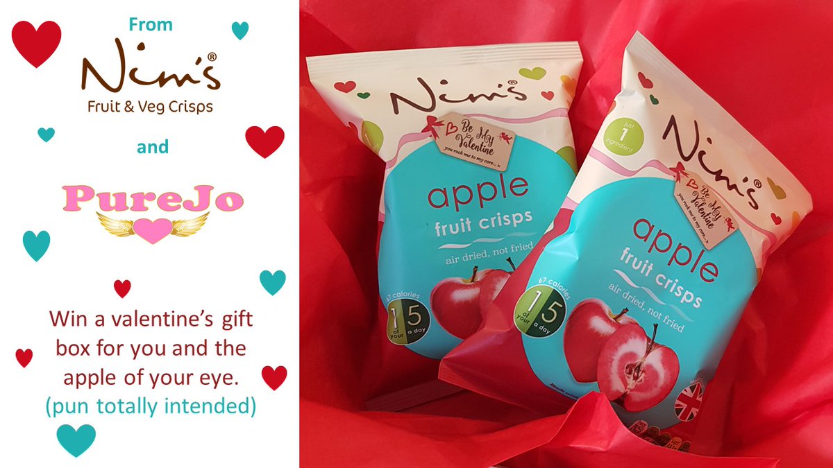 To win for yourself and a friend, or someone you've got your eye on, all you have to do is:
1. Tag a friend you want to win
2. Both you and your friend need to Like and follow <a href="/jt_PureJo/">PureJo #purejo</a> and @nimsfruitcrisps 
For UK residents only 
Closes Fri 31st Jan.
#win #valentines #comp