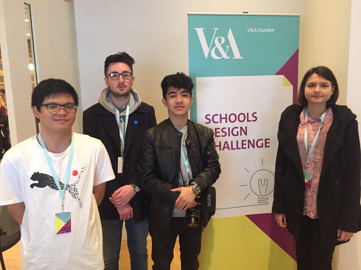 JollyrogerH's tweet photo. ⁦@PerthCollegeUHI⁩ ⁦@ThinkUHI⁩ #schoolsdesignchallenge Visual Communications students excited to be working at the V&amp;A Design Museum Dundee today https://t.co/ROkEnMKsNX