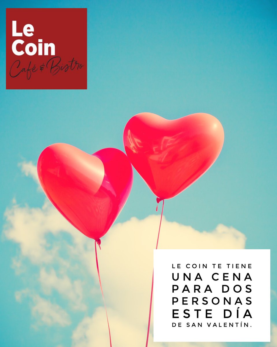 LeCoinCafe's tweet photo. Este 13 de febrero sortearemos una cena para dos en cualquiera de nuestras tiendas.  Las cajas buzones estarán disponibles a partir del primero de febrero para que puedas participar. https://t.co/UdjZJdfBhG