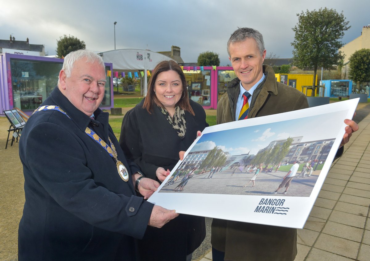 CommunitiesNI's tweet photo. Communities Minister Deirdre Hargey was in Bangor today to mark a significant day for the town as @BangorMarine submit plans for planning approval for the £50m redevelopment of Queen’s Parade. https://t.co/0efoyEbJY3 https://t.co/GUCM6bCBkX