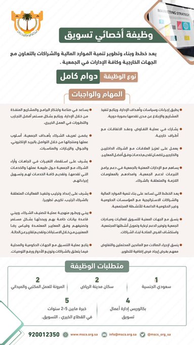 تعلن #جمعية_الامام فى الدرعية عن وظائف شاغرة 1- أخصائى تسويق 2- محاسب 3- أخصائى مشاريع رابط التقديم https://mscs.org.sa/Application #وظائف #الدرعية #وظائف_شاغرة 