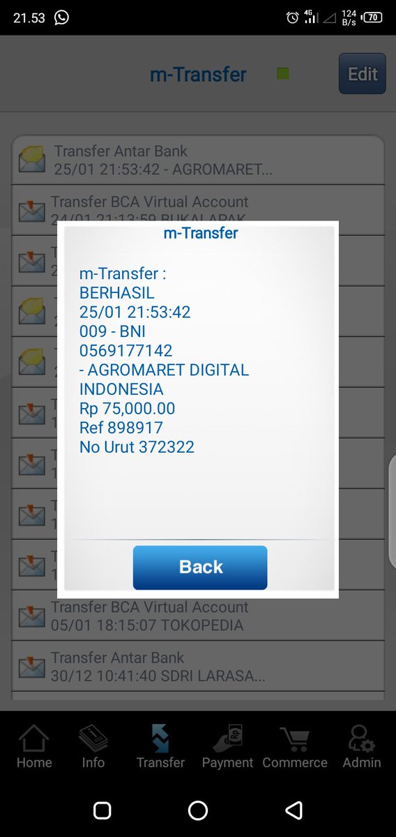 andreunpam818's tweet photo. @agromaret 
Dear admin saya andriyansah ingin komfirmasi bahwa saya telah transfer uang sebesar Rp.75.000 ke rekening BNI agromaret utk daftar jd anggota premium silver, Tp sdh 3 hari blom ada verifikasi dr pihak agromaret. Bagaimana caranya agar akun saya bisa terverifikasi ? https://t.co/b370uuwgiS