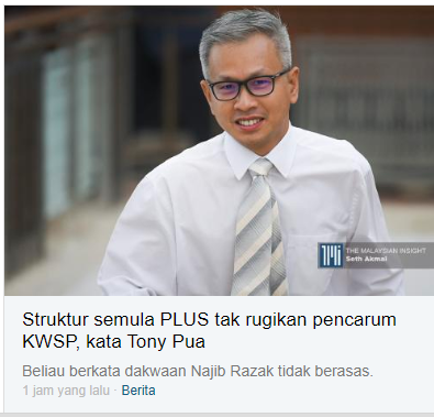NajibRazak's tweet photo. - Pengguna tol jimat kerana kurang bayar tol.

- Kerajaan jimat kerana tak perlu lagi bayar pampasan kepada KWSP.

KWSP pun tak rugi walaupun pengguna tol kurang bayar kepada KWSP dan Kerajaan tak perlu bayar apa-apa lagi pampasan tahunan kepada KWSP, kata Tony.

Magic! https://t.co/I59OsseFNr