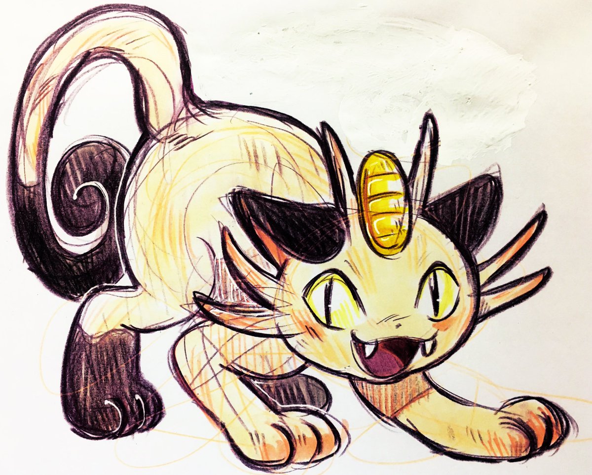 らくがきしたがり屋 冬眠中 On Twitter 1日1ポケモン ポケモン ポケットモンスター Pokemon イラスト アナログ絵 らくがき1日1ポケモン コピック ニャース Meowth 052 ニャース