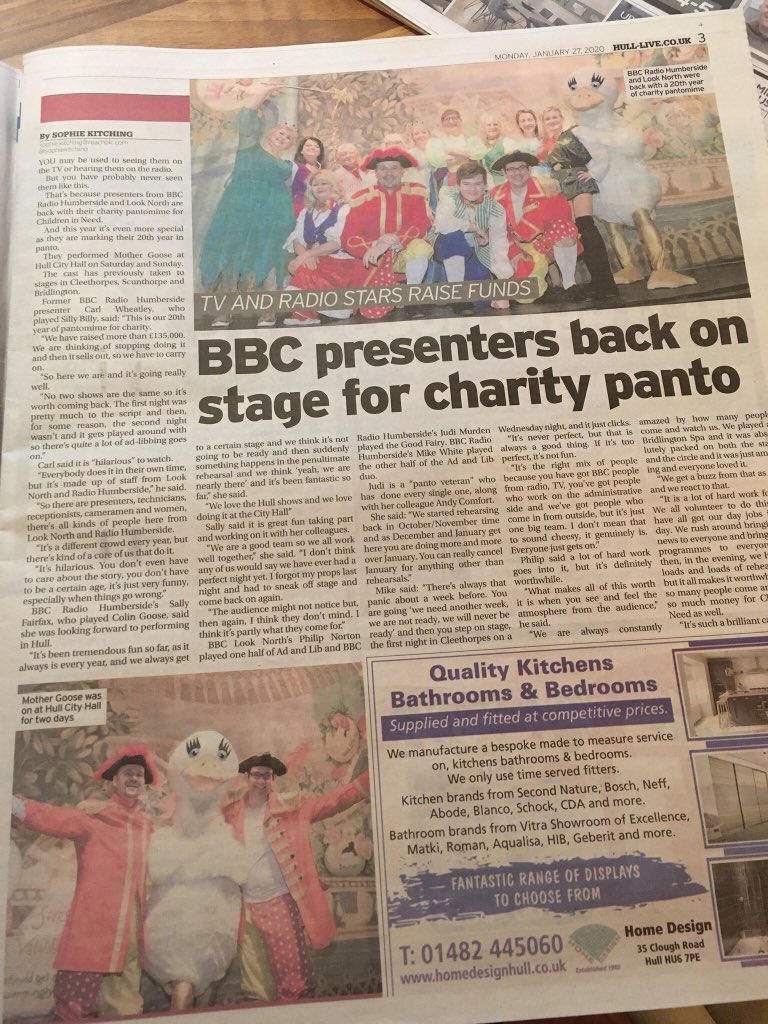 phillipnorton's tweet photo. Back to the day job after a post-#bbcpanto day off.
Thankyou to everyone who came to one of our six shows, and to all those who bought raffle tickets from the team, @mikewhitesport and I as we ran round with our buckets for @BBCCiN. An amazing £2,682 was raised from that alone!! https://t.co/q2MEOUwxDB
