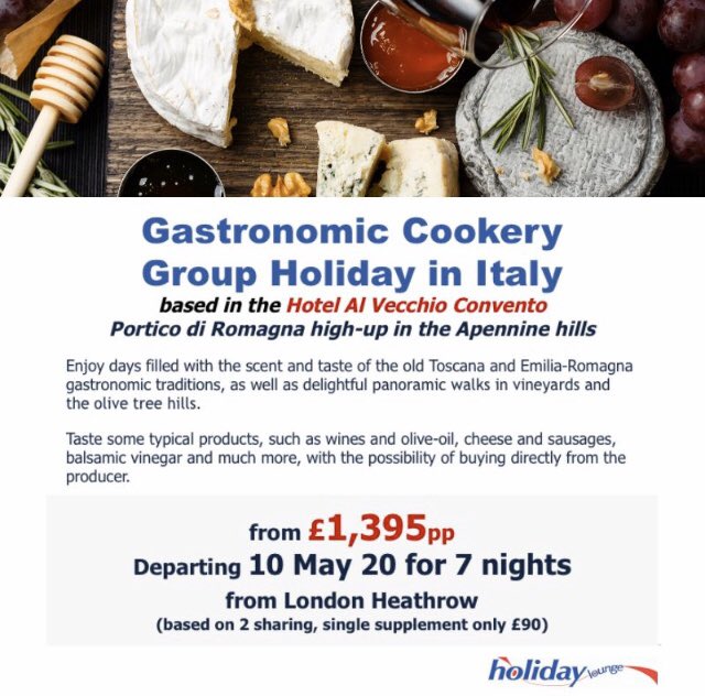 Do you enjoy Italian food and wine?
 #HolidayLounge #Italy #foodandwine #cookeryholiday