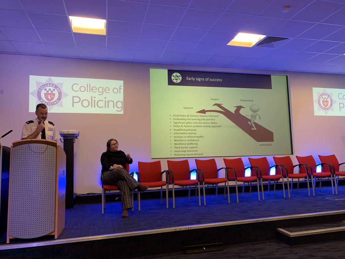 SuptSrivastava's tweet photo. Supt Chris Truscott from Early Action Together decribing the early signs of success in Wales. #Policeph @EarlyActionSupt https://t.co/Q5fIGbW4HK