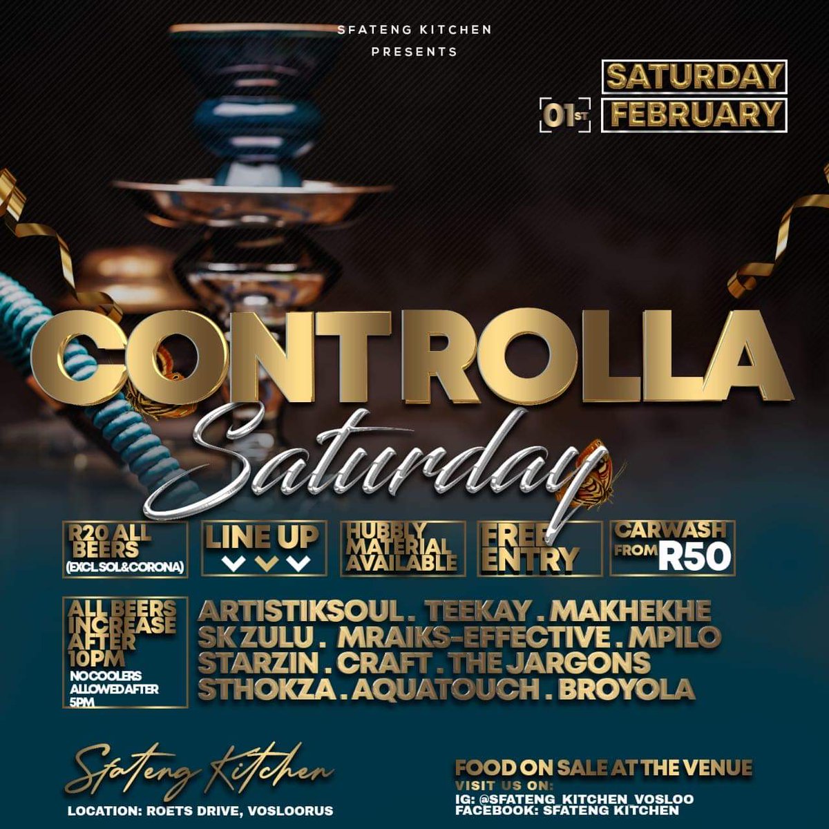 WeAreTheJargons's tweet photo. Halla folks...This weekend catch us at #Sfatengkitchen...#controllaSaturday in vosloorus...we can't wait to jam with you guys... https://t.co/4QBkEwUNUR