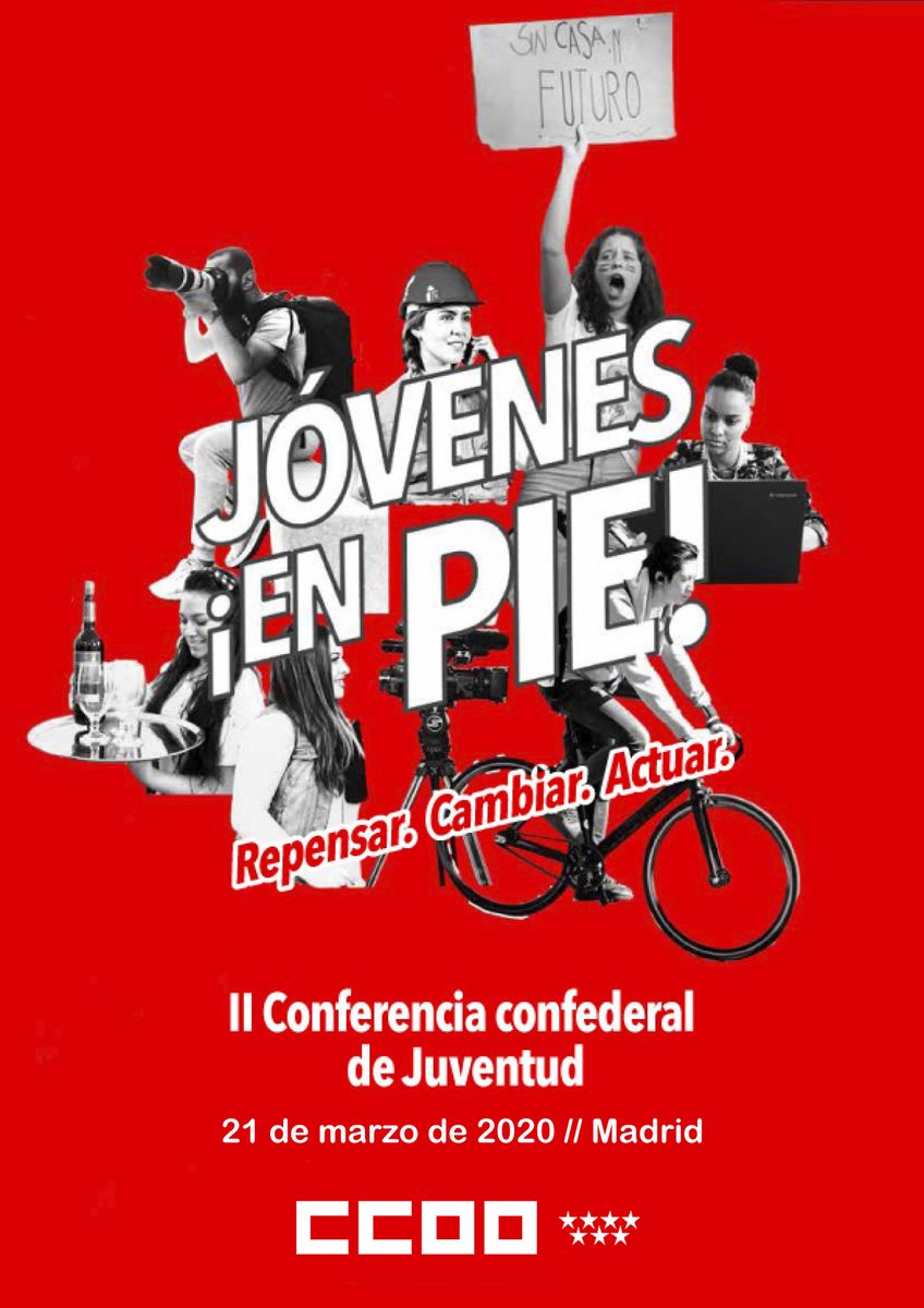 🔴II Conferencia de Juventud, #Madrid 21 de marzo de 2020

➡️Actualizados datos y fechas

Jóvenes ¡En pie! Repensar. Cambiar. Actuar 

madrid.ccoo.es/noticia:413134…