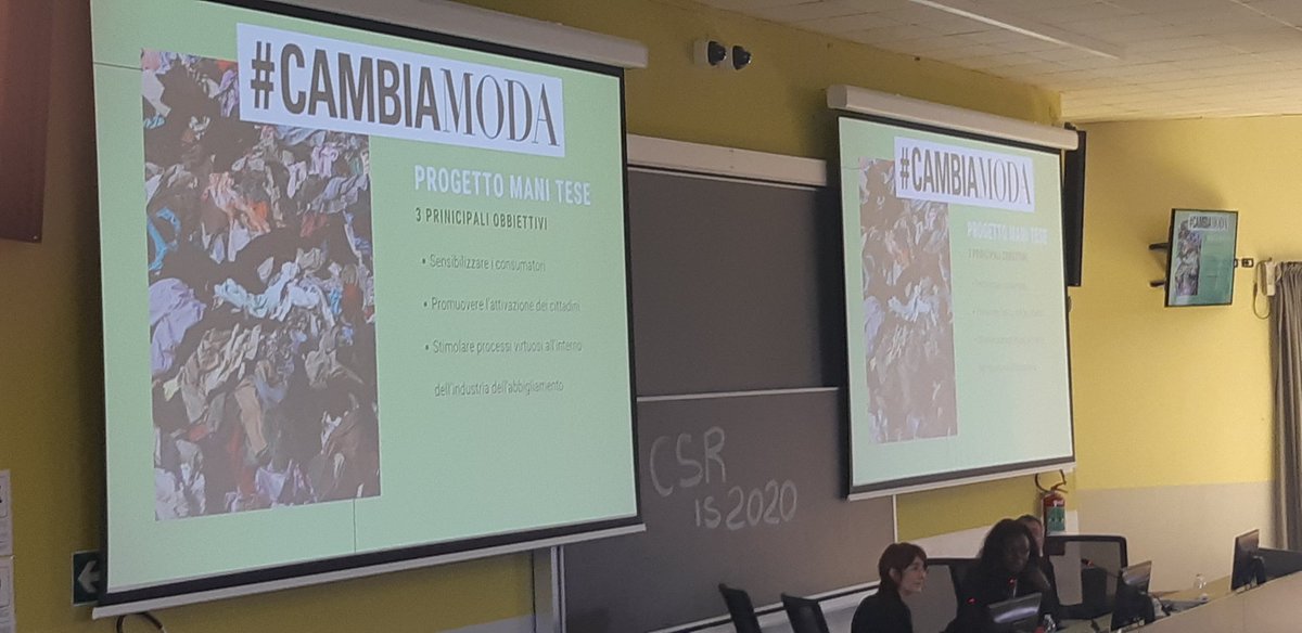 GraceDeGirolamo's tweet photo. La testimonianza di @ebonybybernice: una start up per la moda sostenibile davanti a una platea di giovani a #CSRIS20TO https://t.co/P1QJDfiElZ
