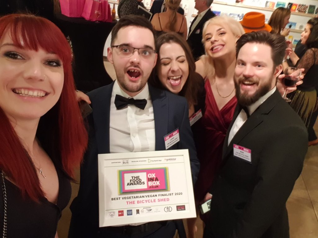 bicycleshedox2's tweet photo. What a lovely night we all had at the @oxinaboxnew food awards last night! Well done all the winners, looking forward to visiting you all. Massive thanks to the oxbox team, bring on next year! ❤️ https://t.co/y5lfNNlkWb