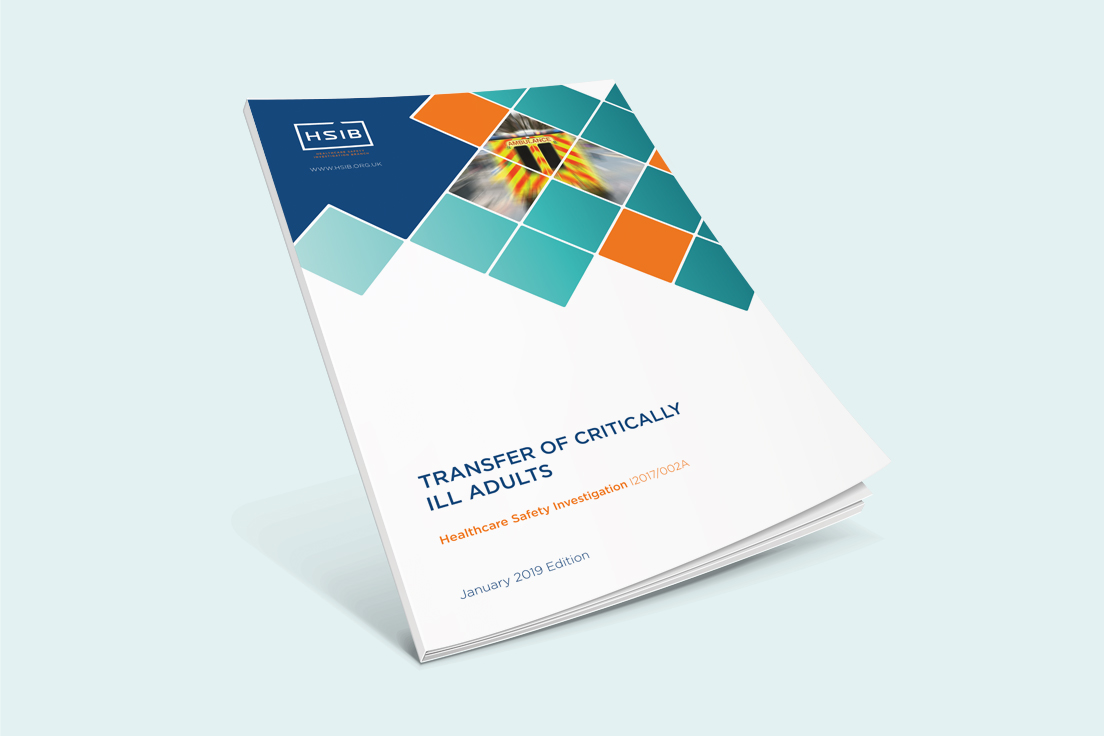HSIB national report cover artwork: transfer of critically ill adults.