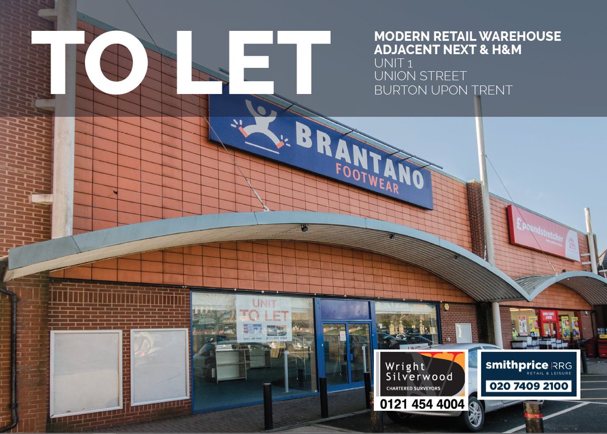 SmithPriceRRG's tweet photo. To Let - We have a cracking expansion opportunity for a local business within #Burton ! The premises is adjacent to #Poundstretcher and close to #H&amp;M and #Next with the unit fronting directly onto the main @Coopers_Square car park.  @BurtonMailNews @BurtonMailBiz @BurtonOnTrent https://t.co/V6QsdYj689