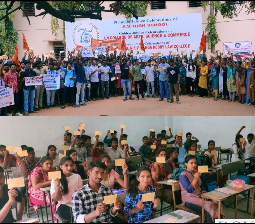 the_laidback1's tweet photo. Day -2 #postcardprotest #avcollegebachao
As a part of Av College Bachao Andolan, today we had a post card protest, writing post cards to the Governor of Telangana saying -dismiss @navinmittal and make AV college into a Government college @KTRTRS @ABVPVoice https://t.co/1sL1Odejjr