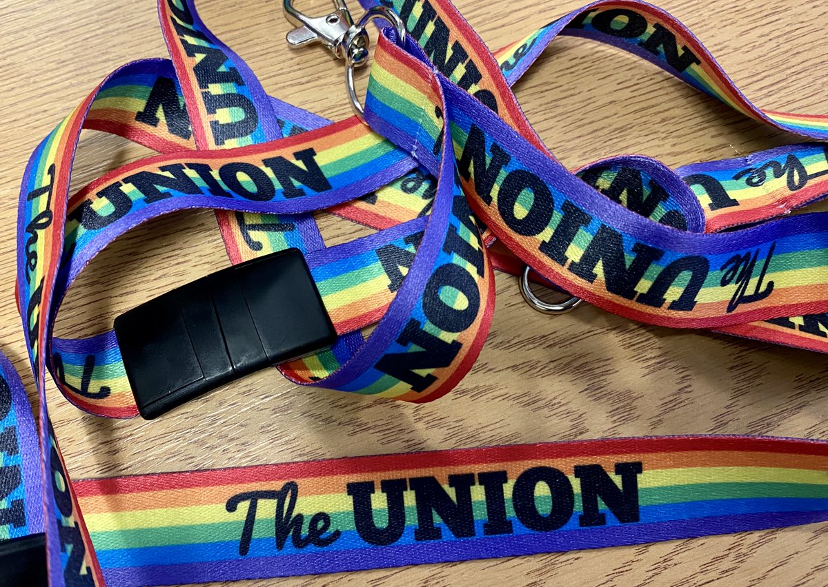 Photo of the UPSU LGBT Rainbow Lanyard