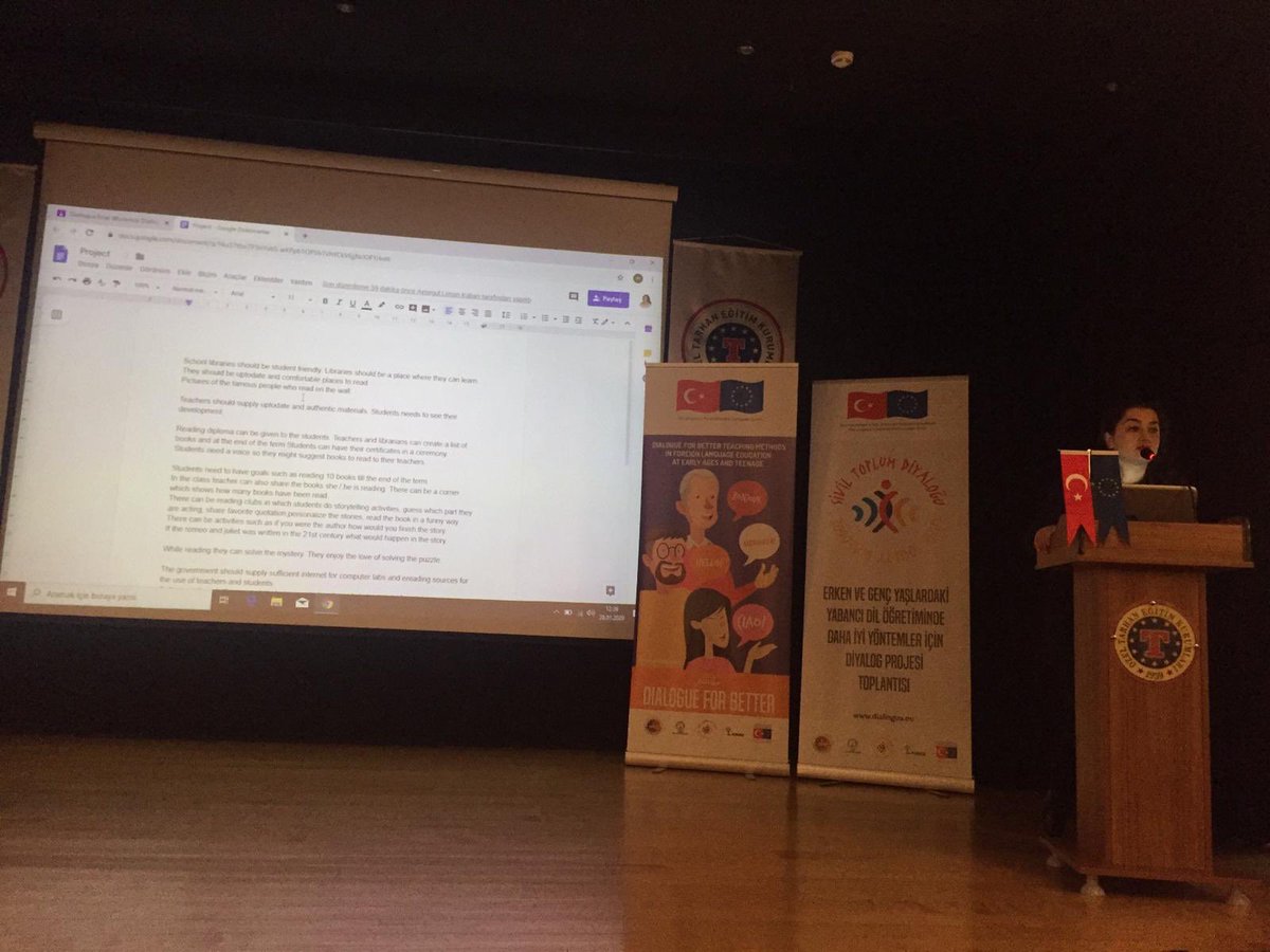 Aysegul_Kaban's tweet photo. 2nd Day -@DiaLinguaEU Final Workshop we presented our suggestions for developing reading skills in English lessons🤩 #dialingua #istanbulfinalworkshop #istanbulfinalcalistayi #tozok #ecnais #siviltoplumdiyalogu #abbaskanligi https://t.co/8i2sd1SVOY