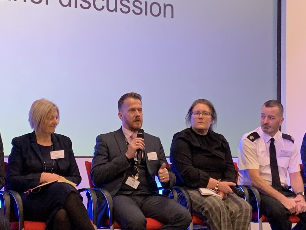 SuptSrivastava's tweet photo. Supt Ian Thompson from Police Scotland discussing the need for a whole system approach to prevention. To prevent demand going around the system that is not helpful to our communities #Policeph https://t.co/IgF6mvDpWs