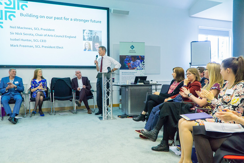 Nicholas Serota speaking at Libraries Connected seminar
