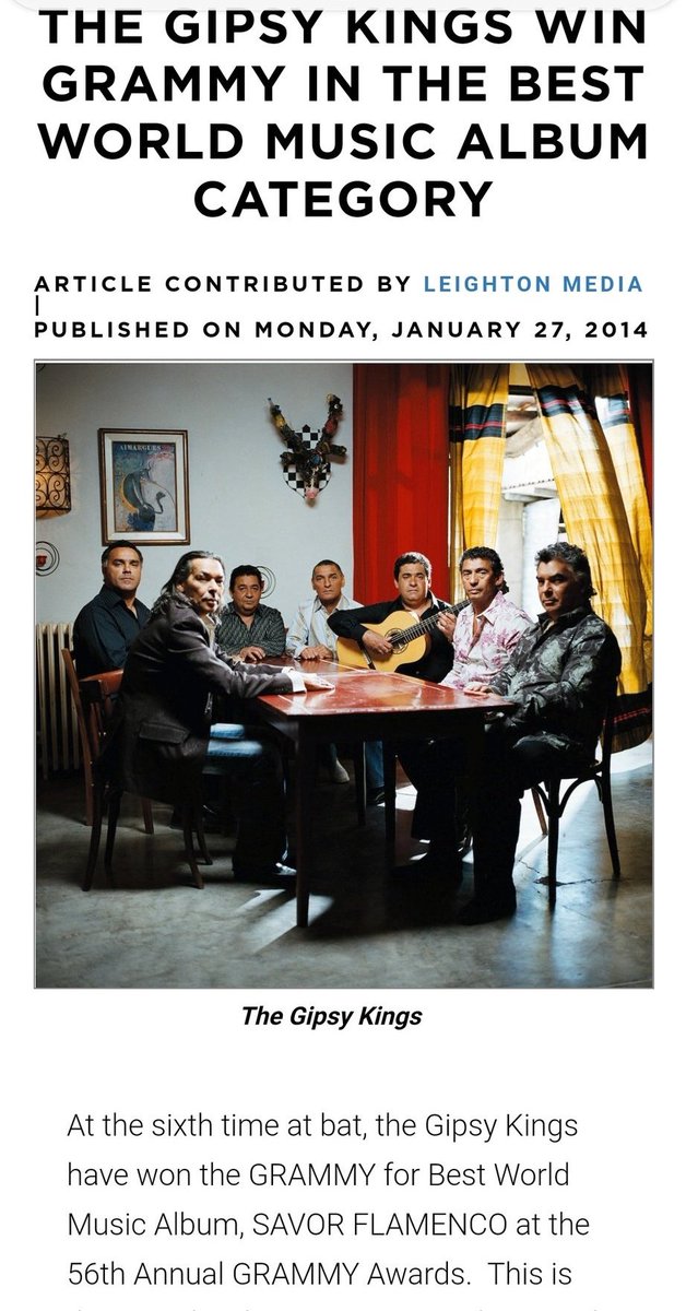 ¡Qué revolución, el flamenco llevándose un Grammy! (dirían en su día los Gypsy Kings).