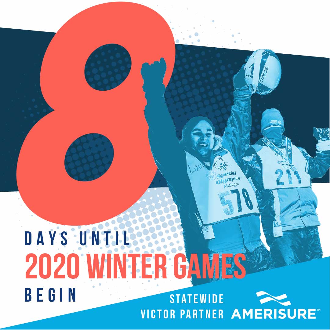 SpOlympicsMI's tweet photo. Only 8 more wake-ups until the State Winter Games begin. Now that is something to celebrate! https://t.co/vhqd7a6Ej8