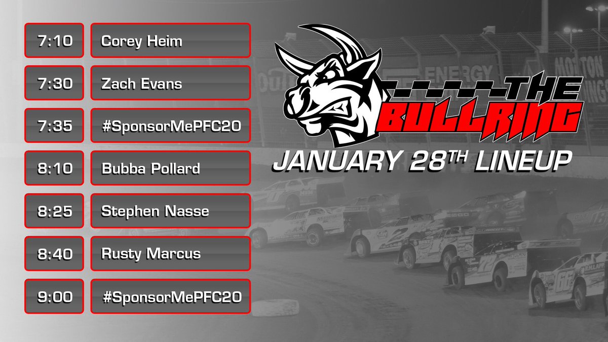 RacingAmerica's tweet photo. Take a look at the lineup for #TheBullring
This is an episode you don’t want to miss.
◼️@PFCbrakes' #SponsorMePFC20
◼️ #SpeedFest2020
◼️ @CoreyHeim3
◼️ @bubbapollard26 and @StephenNasse call in to give thoughts on their weekend 🎙
Tune in - 📺💻 - https://t.co/guMZm0luJ0 https://t.co/4ikRM3RIOL