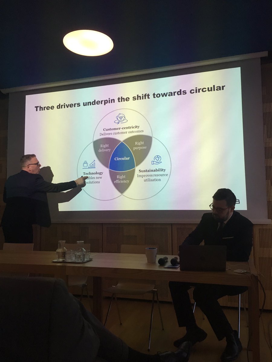 <a href="/jyri_arponen/">Jyri Arponen</a> de <a href="/SitraFund/">Sitra</a> nous a raconté du #businessmodel de l’économie circulaire et a donné quelques exemples sur les mesures prises par des entreprises finlandaises comme nos membres <a href="/wartsilacorp/">Wärtsilä Corporation</a> et <a href="/Konecranes/">Konecranes</a> dans le domaine de l’économie circulaire