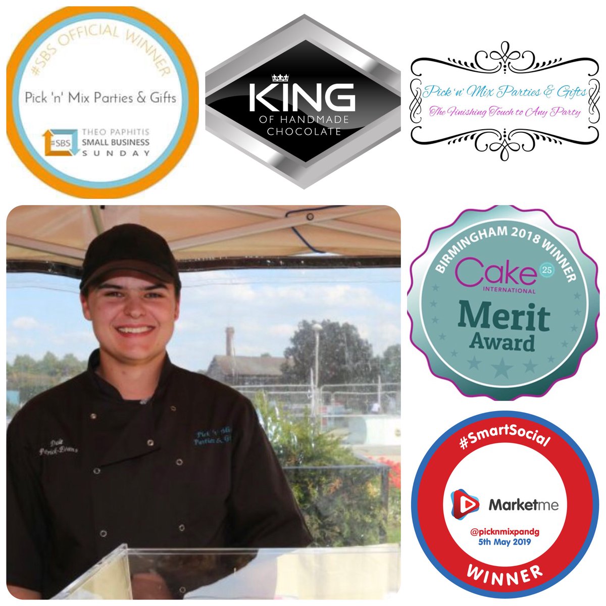 <a href="/BritishCrafting/">BritishCraftHouse</a> Hi #britcrafthour, 
I’m Dale, and I run award winning Pick ‘n’ Mix Parties &amp; Gifts, soon to be Dale’s Handmade
I hand make Belgian chocolates and homemade cakes, I’m always creating new flavours
I started my business 4 years go, aged just 17
My website is: picknmixpartiesandgifts.co.uk