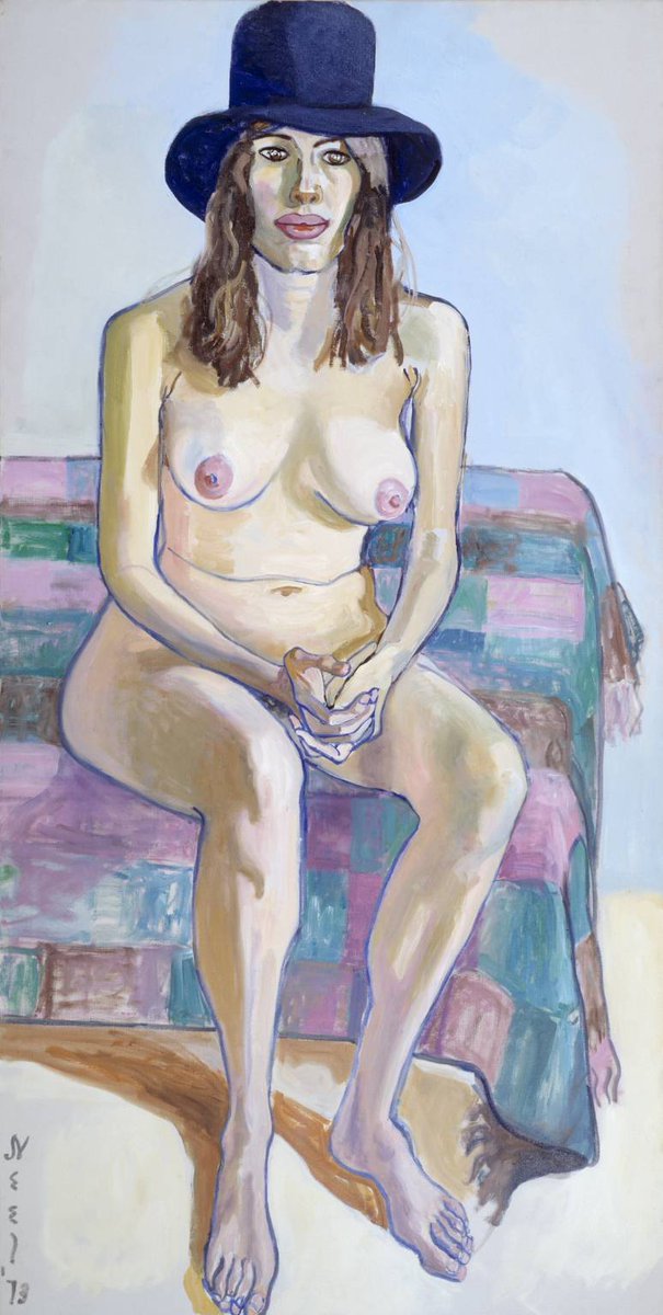 A nude woman in a top hat 