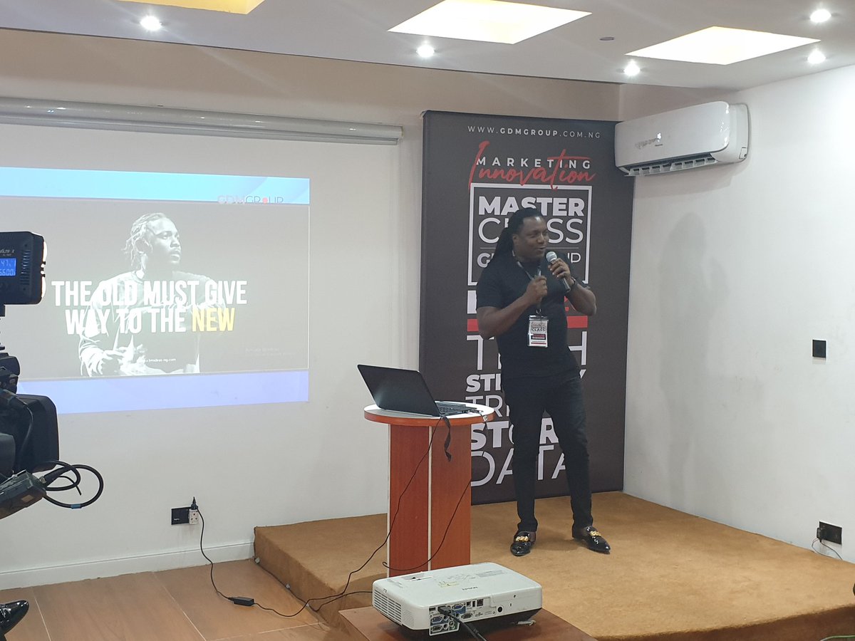 brandcomng's tweet photo. @stevebabaeko , CEO, @x3mideas , speaking on the topic, "The Gut to Win The Innovation Game" at the Marketing Innovation Masterclass hosted by @gdmgroup .
.
#gdmgroup #gdmat10 #raisingthebar #marketinginnovation #masterclass @gbenga_afolabi https://t.co/ESLDxPfflN