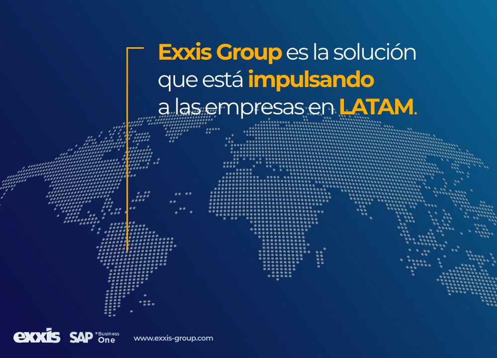 Con presencia en 7 países, más de 1.200 proyectos alcanzados y 28 años de trayectoria en el mercado que nos respaldan como el Partner SAP Business One #1 en LATAM.

#SolucionesSAP #PatnersSAP #Pymes #ExxisGroup #SapBusinessOne #ERP #GoldPartner #Solucionesamedida #Chile
