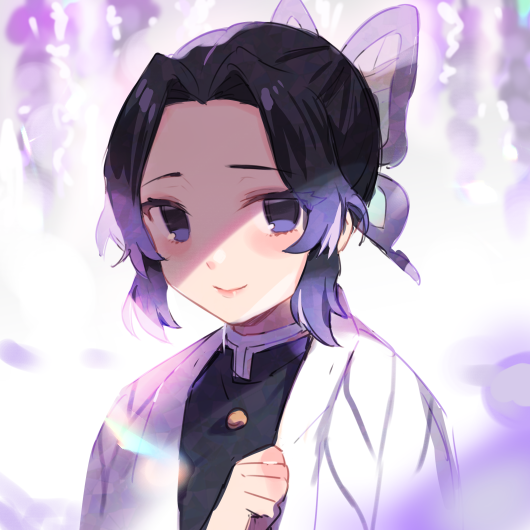 さく之輔さんがTwitterに投稿した胡蝶しのぶ(鬼滅の刃)のイラスト。