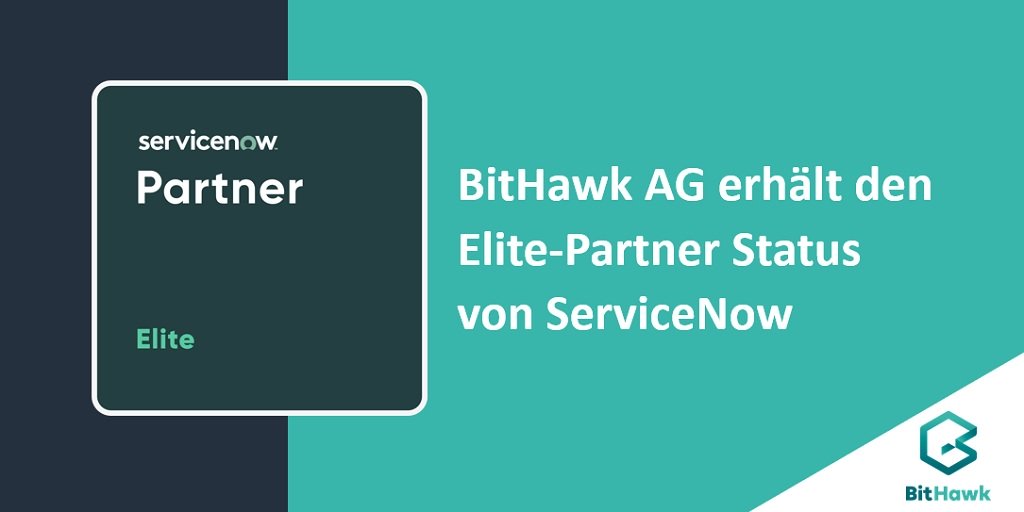 BithawkA's tweet photo. BitHawk AG ist das erste Schweizer 🇨🇭 Unternehmen, das den Elite-Partner-Status von 
ServiceNow erreicht hat ✔️. Dies ist die höchste Partnerauszeichnung von ServiceNow. Weiterlesen 👉👉 https://t.co/MVScA8JAZI

#ElitePartner #ServiceManagement #BitHawk https://t.co/aYrIODu8GO