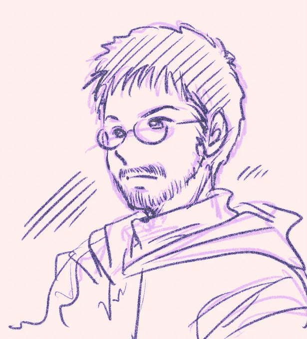 ちょっと前に落書きした髭の丸メガネ男子?歳いってんだか、若いんだかわかんないようなw?
今日の夜活はしんどくて全然無理でした?これからくる低気圧のせいか?夜中眠りを妨げるほどの雷雨だと予報が出てますが、まじか?それでも寝られる自信はある?w
ではおやすみなさーい?ぐぅ。 
