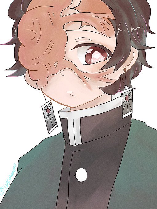 なまむぎタグお迎え中さんがTwitterに投稿した竈門炭治郎(鬼滅の刃)のイラスト。