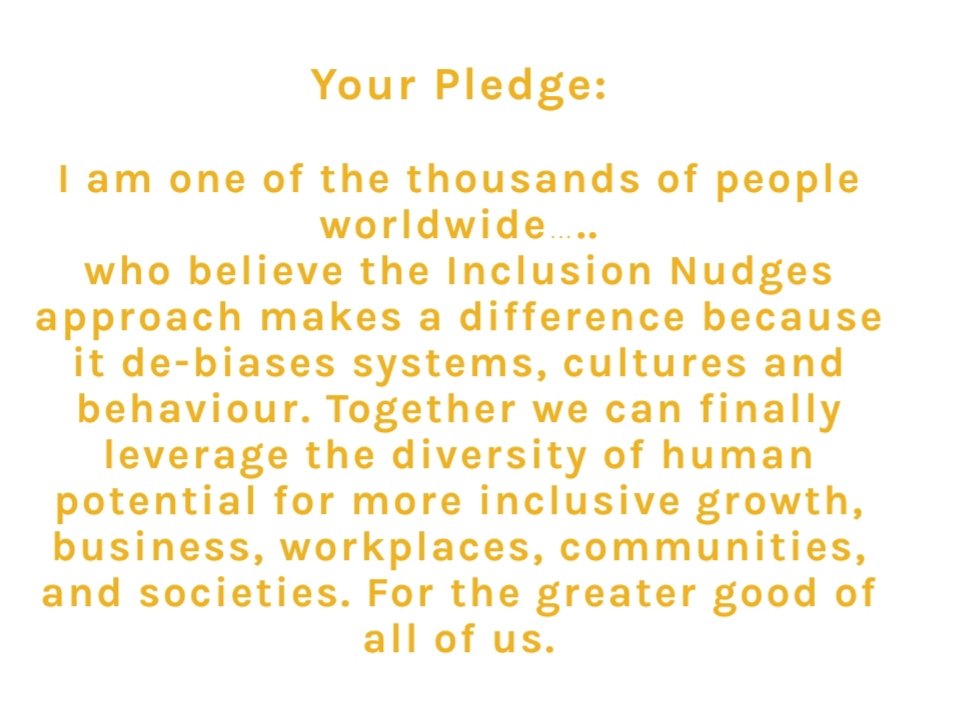 I've been inspired and nudged to take the <a href="/inclusionnudges/">Inclusion Nudges</a> pledge...   thanks for an incredible and empowering session on how to #nudgeforgood #DILeaders #Diversity #Inclusion #belonging