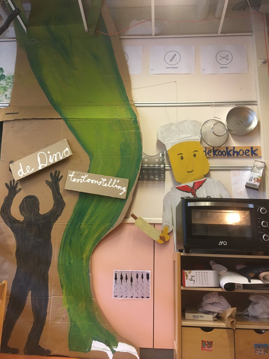 Dino’s in het Maaklab ⁦<a href="/Neptunus_WNT/">DaltonschoolNeptunus</a>⁩ T-rex op ware grootte, mosasaurus koekjes (!) bakken, brontosaurus 🦕 tekeningen, stempelen, dino wc-rollen landschap.🦖🦎🦈